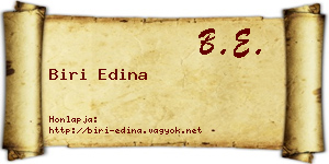 Biri Edina névjegykártya