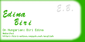 edina biri business card